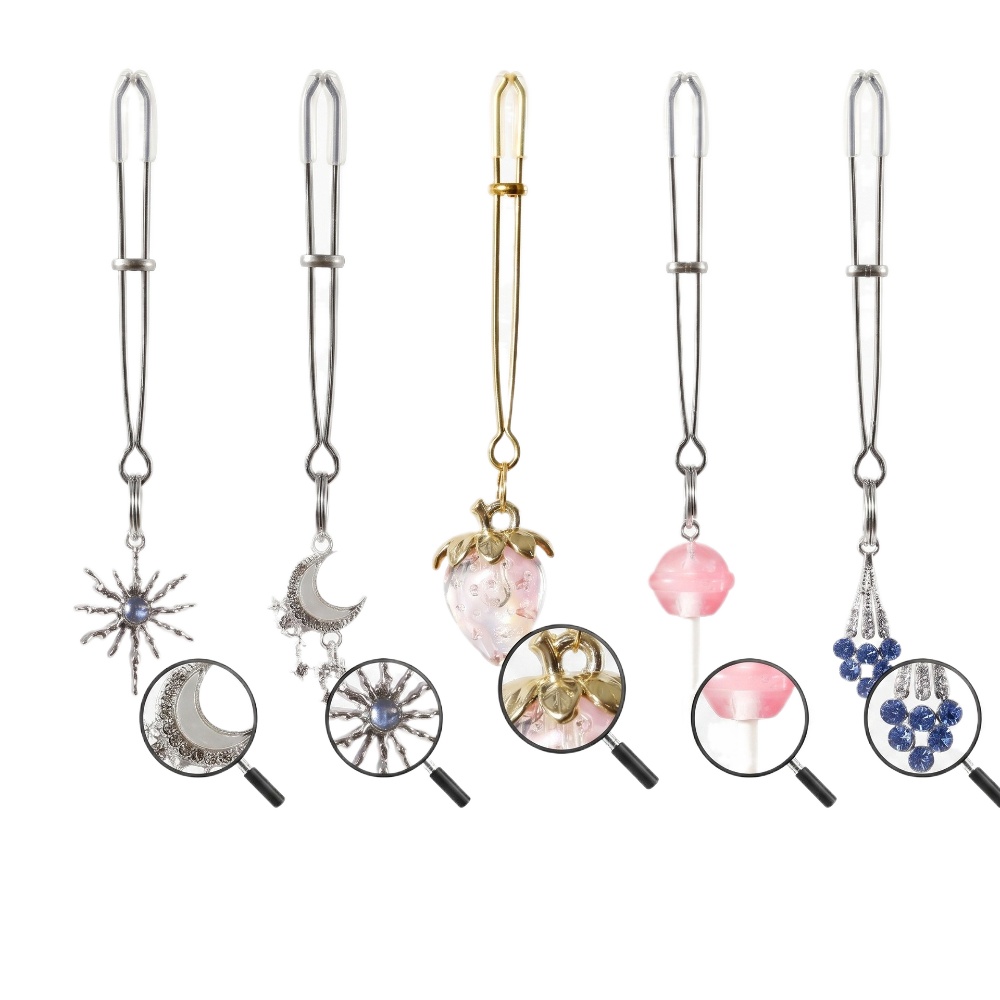 Body Jewelry Charms - Long Nipple Clamps Adjustable Tension with