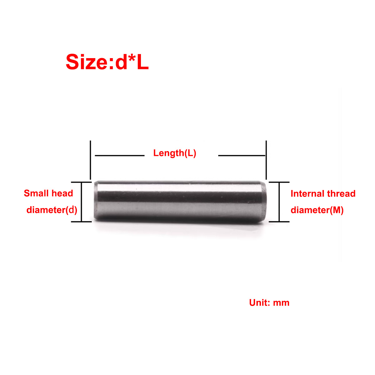 Threadless Push Pin - A3 Steel Internal Thread Conical Pin