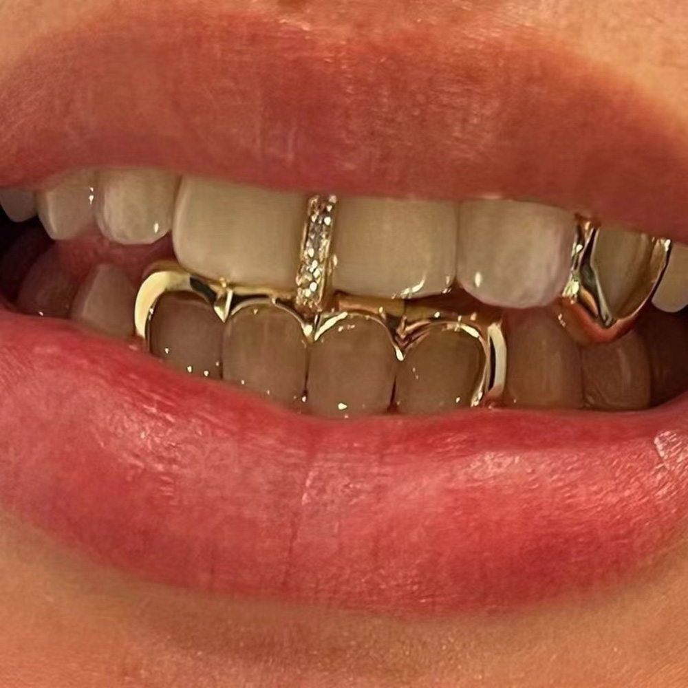 Body Jewelry Gold Plated - RACHELZ Hip Hop Single CZ Stone