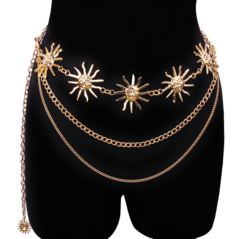 Body Jewelry Chains - Chunky Multilayer Punk Gothic Moon Sun