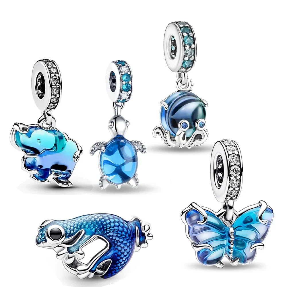 Body Jewelry Charms - Charms 925 Sterling Silver Gradient Blue