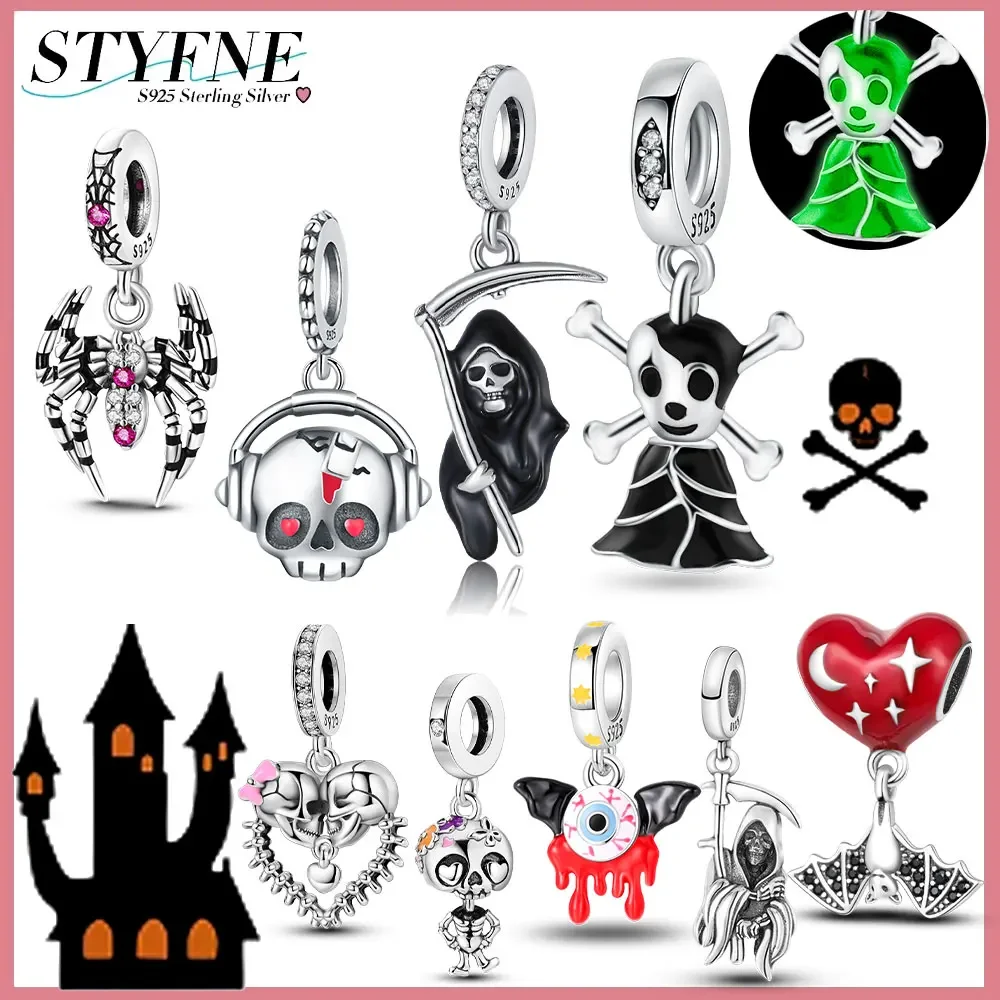 Body Jewelry Charms - 925 Sterling Silver Halloween Luminous Ghost