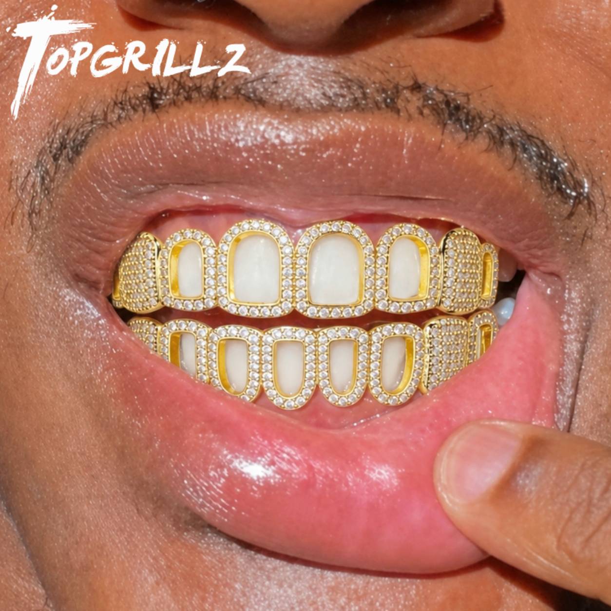 TOPGRILLZ Hollow Window Grillz - Body Jewelry Gold Plated ulasan dan harga