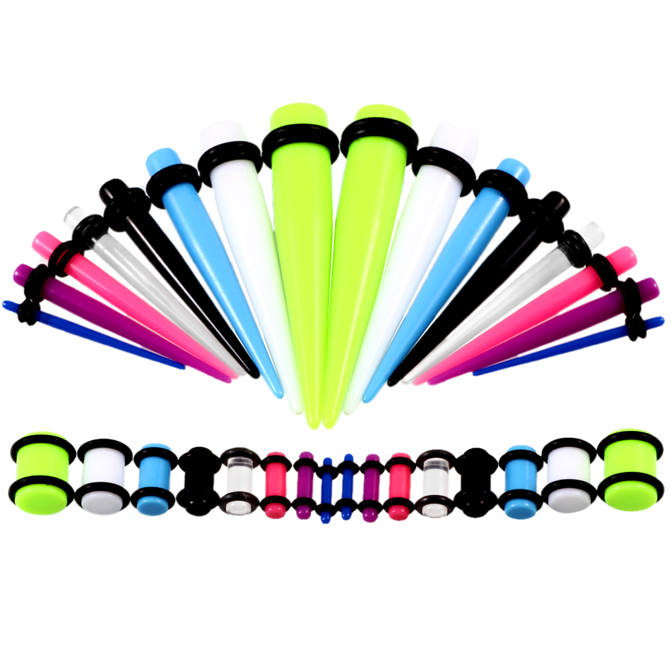 36pcs/lot Acrylic Ear Gauge Ta - Body Jewelry Ear Gauges ulasan dan harga