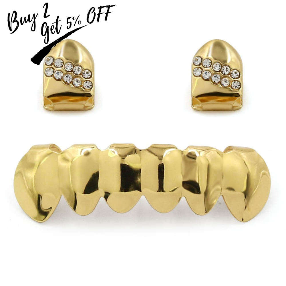 TOPGRILLZ Hip Hop Grillz Yello - Body Jewelry Gold Plated ulasan dan harga