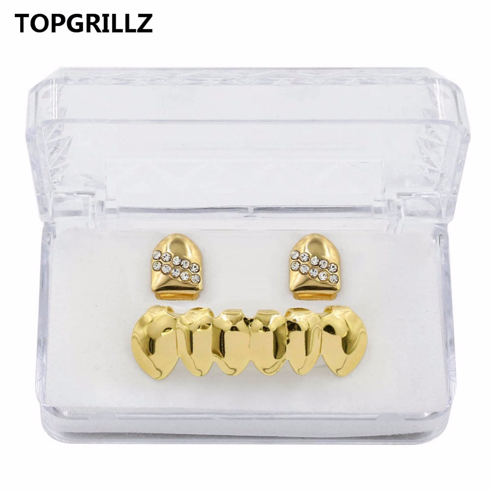 TOPGRILLZ Hip Hop Grillz Yello - Body Jewelry Gold Plated ulasan dan harga
