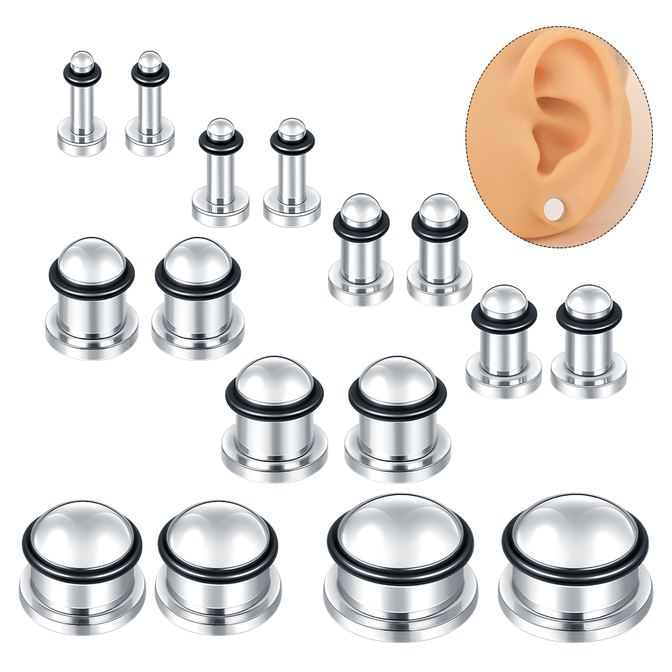 1Pair Stainless Steel Ear Tunn - Body Jewelry Ear Gauges ulasan dan harga
