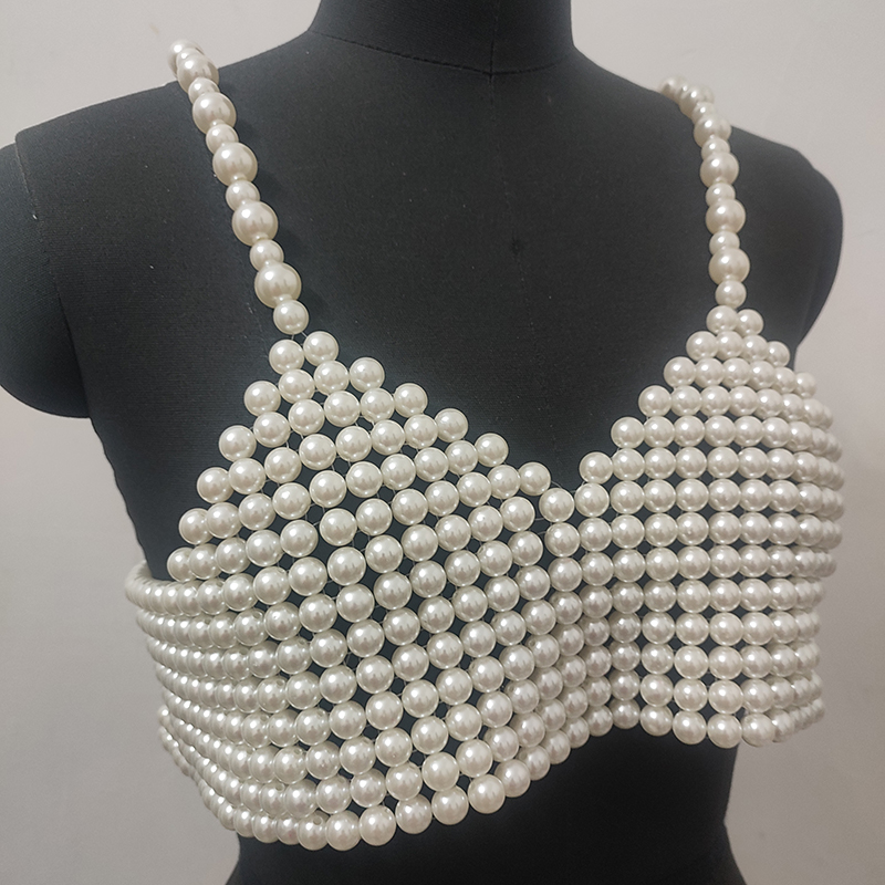 Winter Women's Handmade Pearl  - Body Jewelry Vest ulasan dan harga