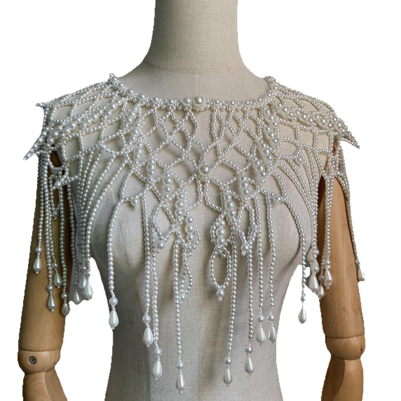 Handmade Pearl Layered Body Ch - Body Jewelry Vest ulasan dan harga