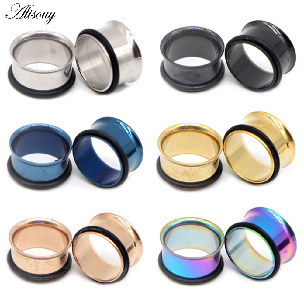 1pc 2mm-25mm Stainless Steel E - Body Jewelry Ear Gauges ulasan dan harga