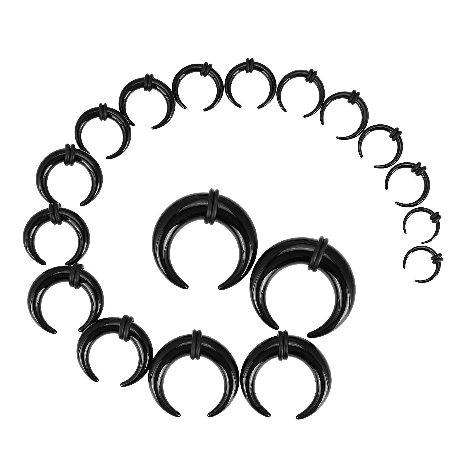 18Pcs Acrylic Septum Pincher T - Body Jewelry Ear Gauges ulasan dan harga