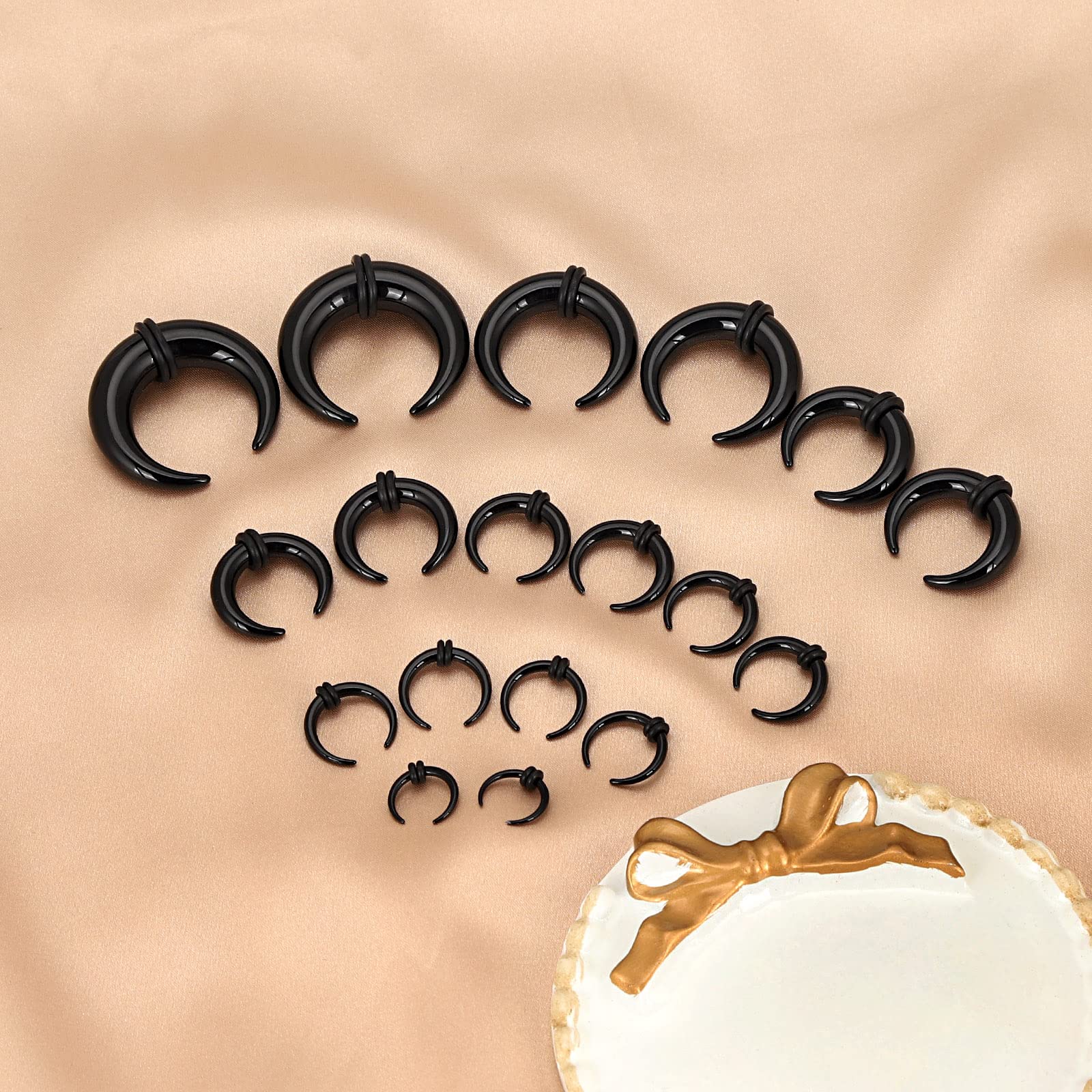 18Pcs Acrylic Septum Pincher T - Body Jewelry Ear Gauges ulasan dan harga