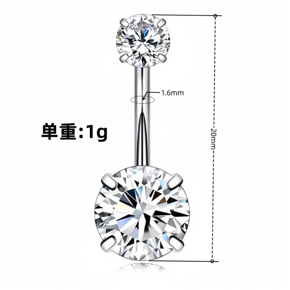 Heart Round Double Head Zircon - Body Jewelry Charms ulasan dan harga
