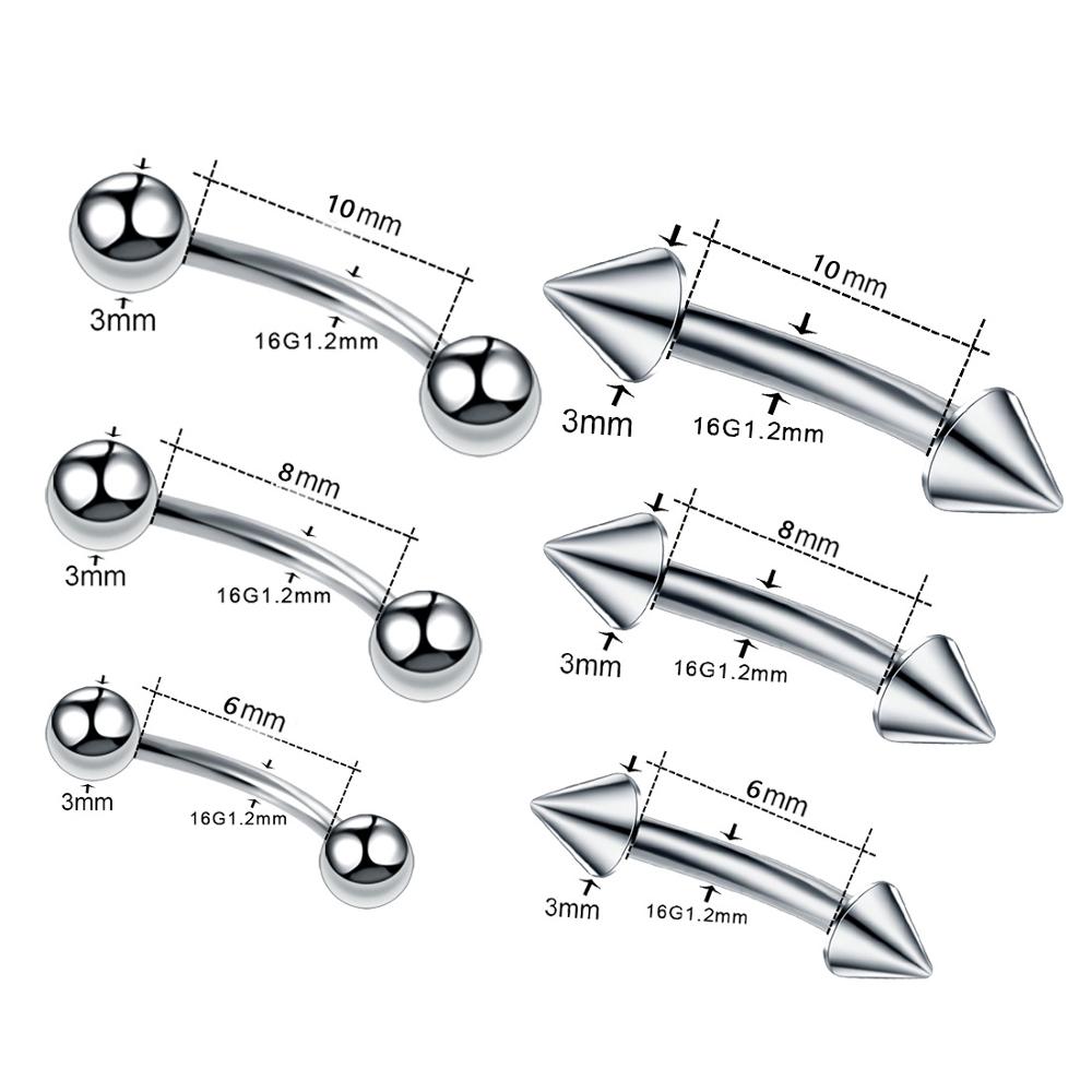 10pc/lot Eyebrow Piercing Curv - Nipple Bar Curved ulasan dan harga