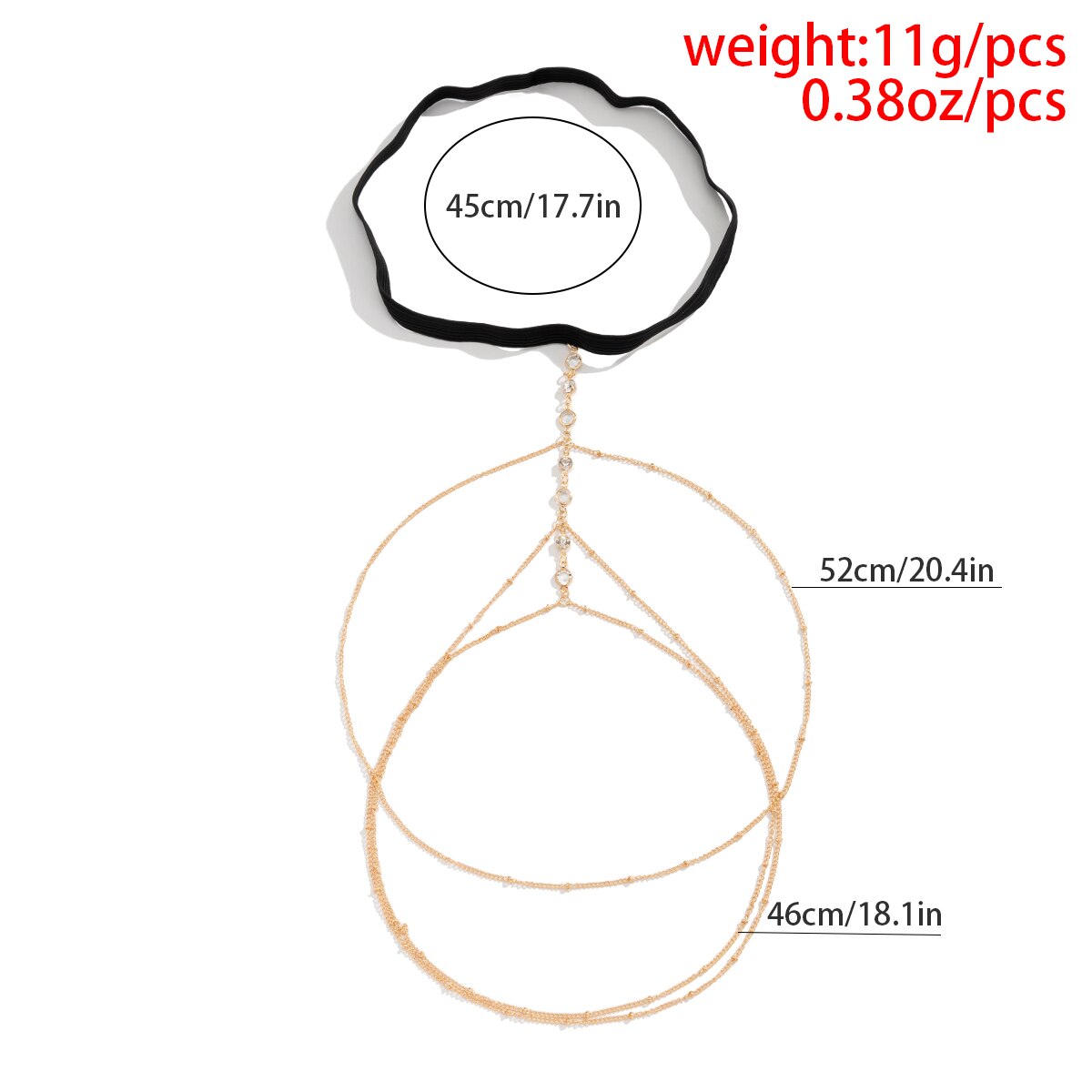 Boho Elastic Band Crystal Leg  - Body Jewelry Sale ulasan dan harga