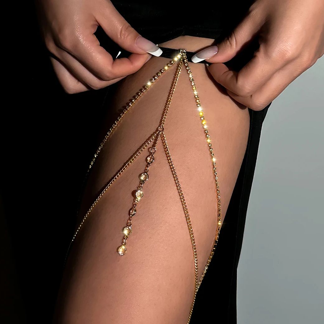 Sexy Shiny Crystal Multilayer  - Body Jewelry Charms ulasan dan harga