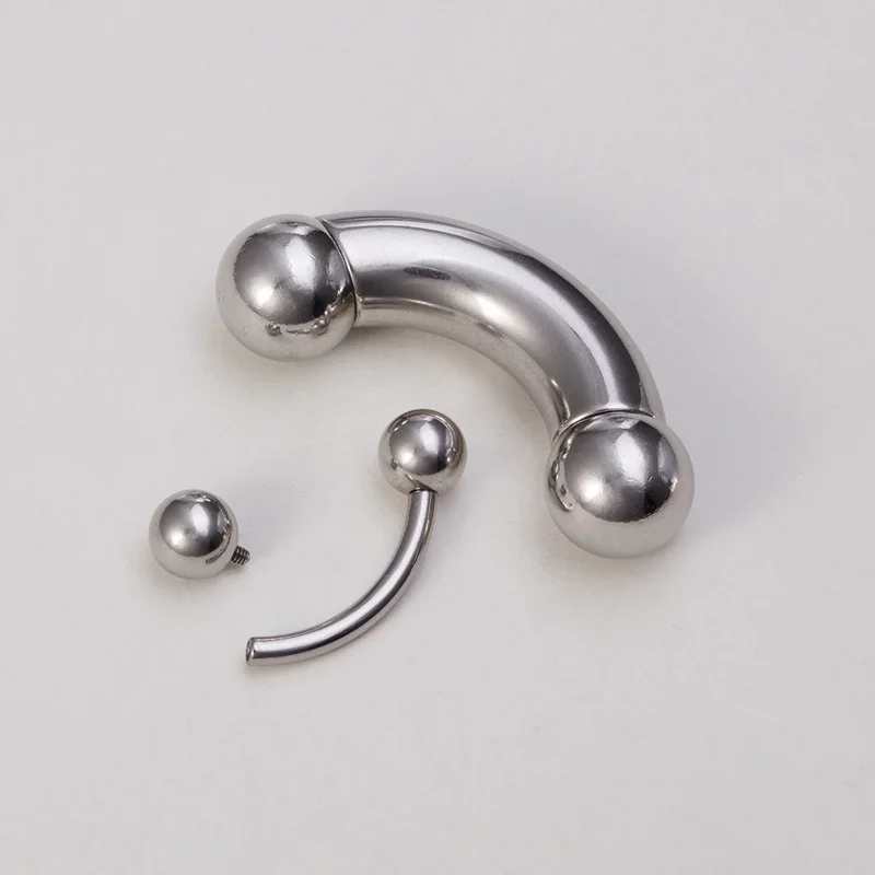 1pc Big size Stainless Steel C - Nipple Bar Curved ulasan dan harga