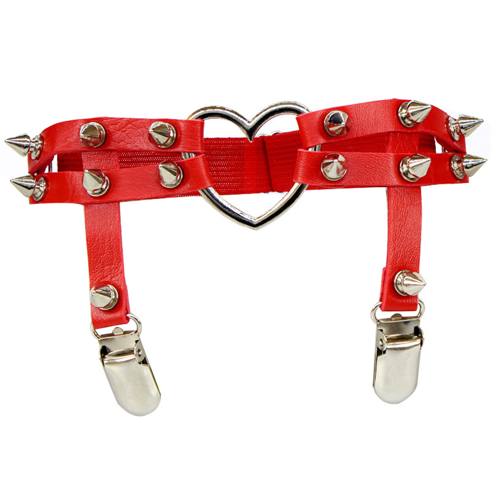 1Pcs Women Punk Goth Heart PU  - Body Jewelry Chains ulasan dan harga