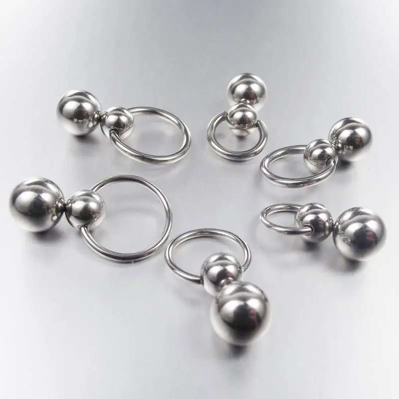Stainless Steel Double Ball Cu - Nipple Bar Curved ulasan dan harga