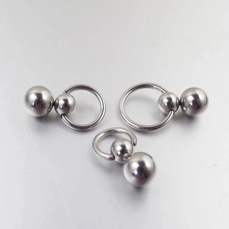 Stainless Steel Double Ball Cu - Nipple Bar Curved ulasan dan harga