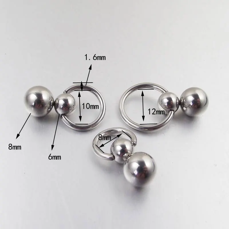 Stainless Steel Double Ball Cu - Nipple Bar Curved ulasan dan harga