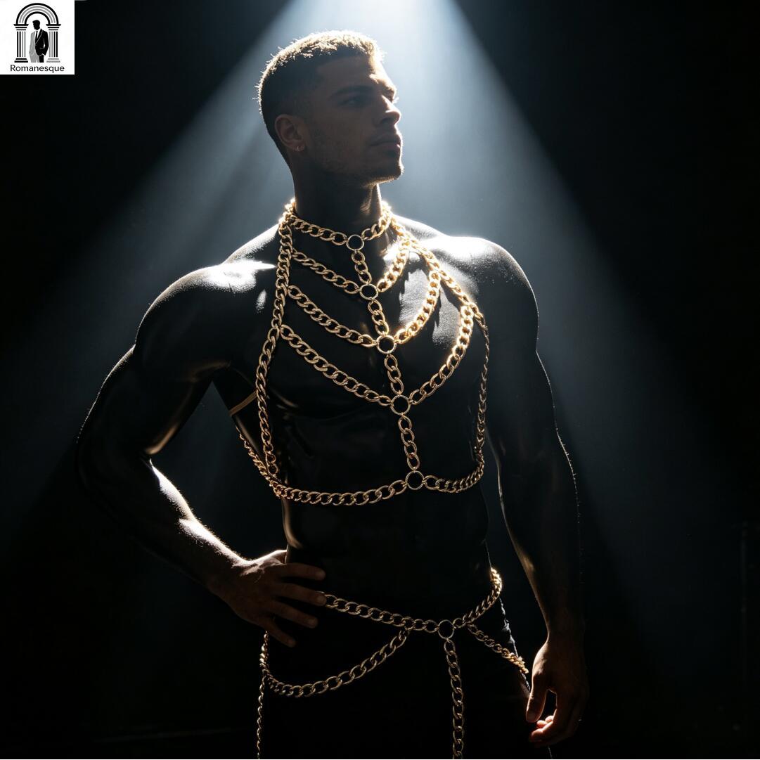 Men's Silver Thick Chain Body  - Body Jewelry Vest ulasan dan harga