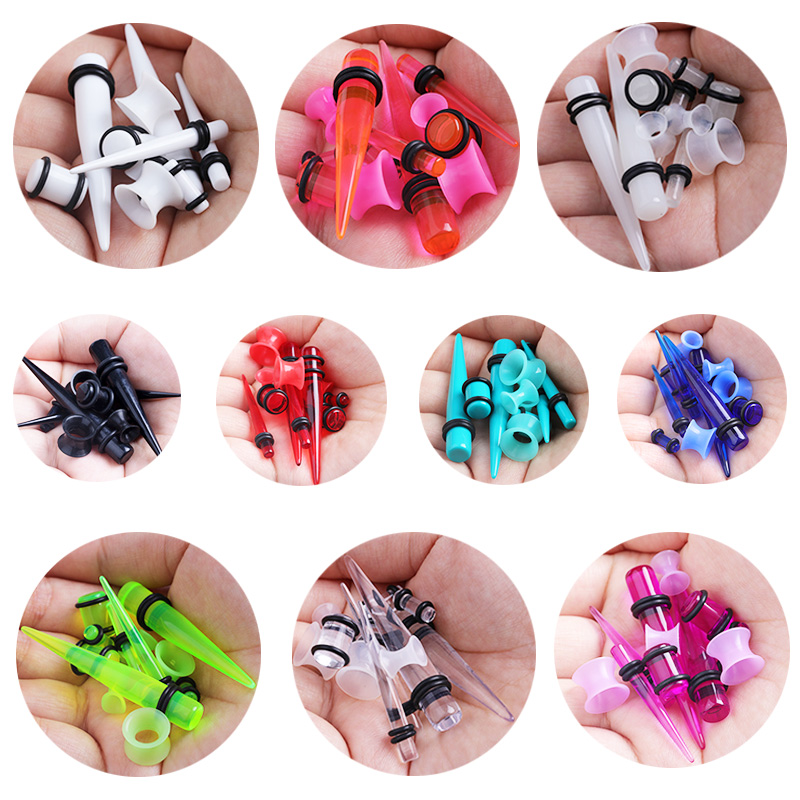 50pcs Acrylic Spike Ear Gauges - Body Jewelry Ear Gauges ulasan dan harga