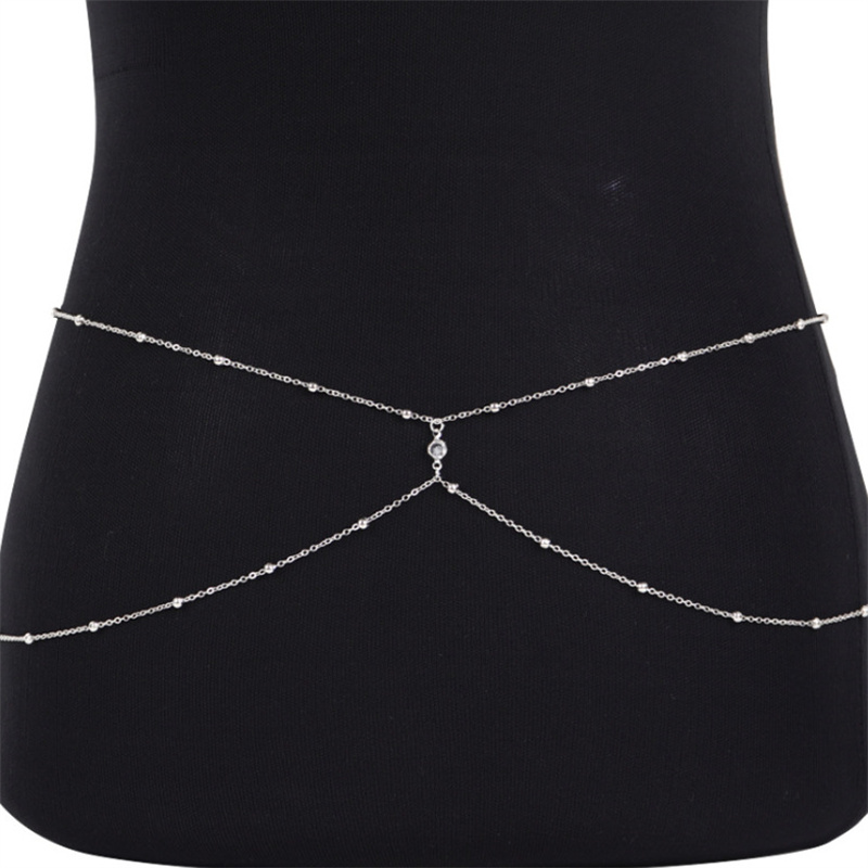Clear Rhinestone Beaded Belly  - Body Jewelry Sale ulasan dan harga