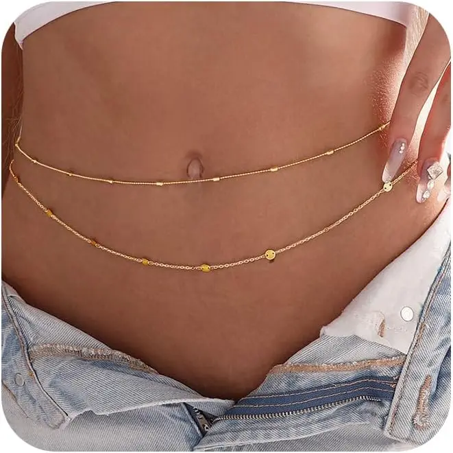 Women Waterproof Body Chain 18 - Body Jewelry Gold Plated ulasan dan harga