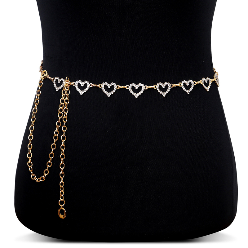 Fashion Rhinestone Heart Waist - Body Jewelry Chains ulasan dan harga