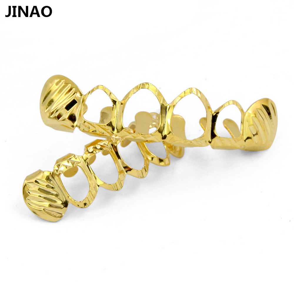 JINAO New Fit D-Cut Grillz Set - Body Jewelry Gold Plated ulasan dan harga