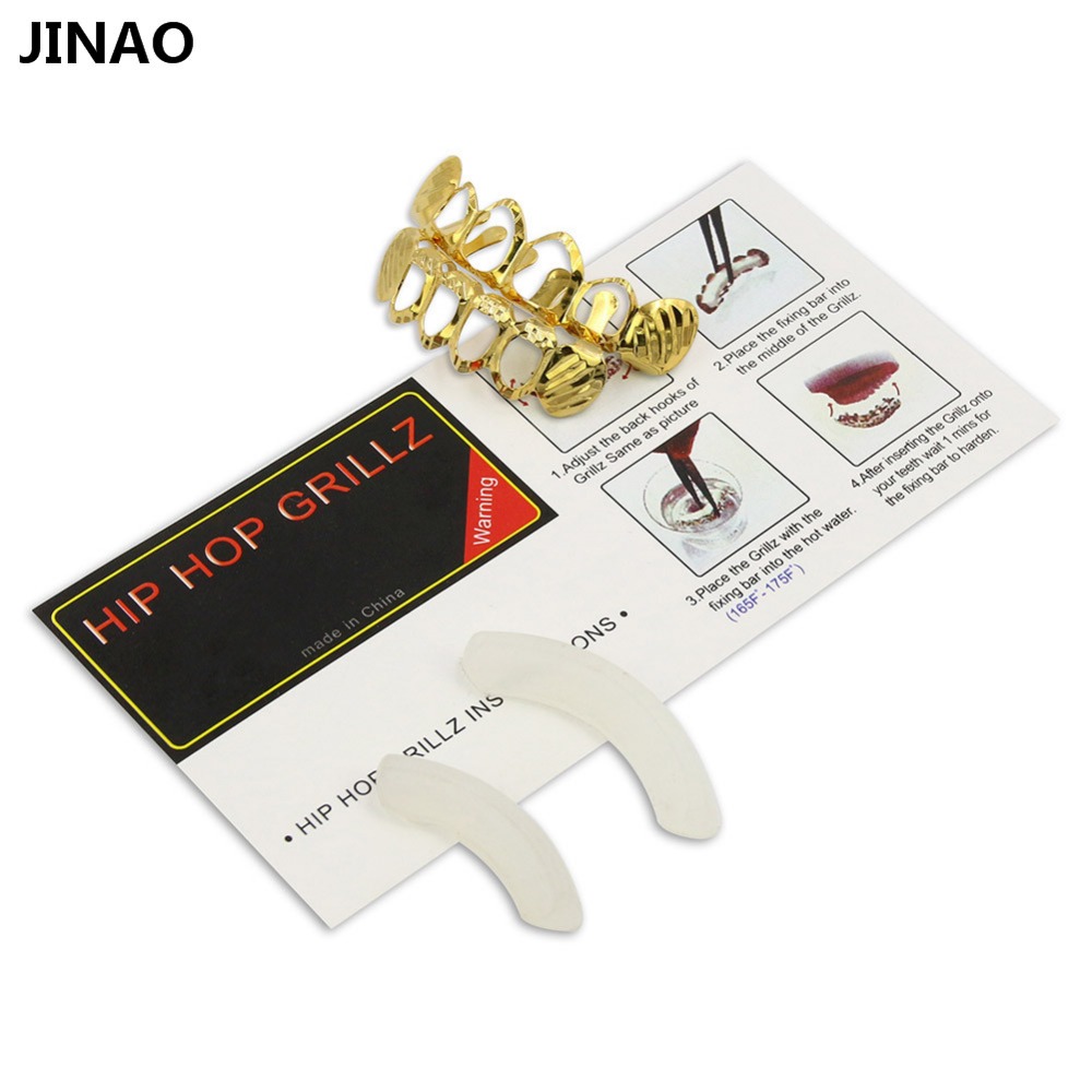 JINAO New Fit D-Cut Grillz Set - Body Jewelry Gold Plated ulasan dan harga