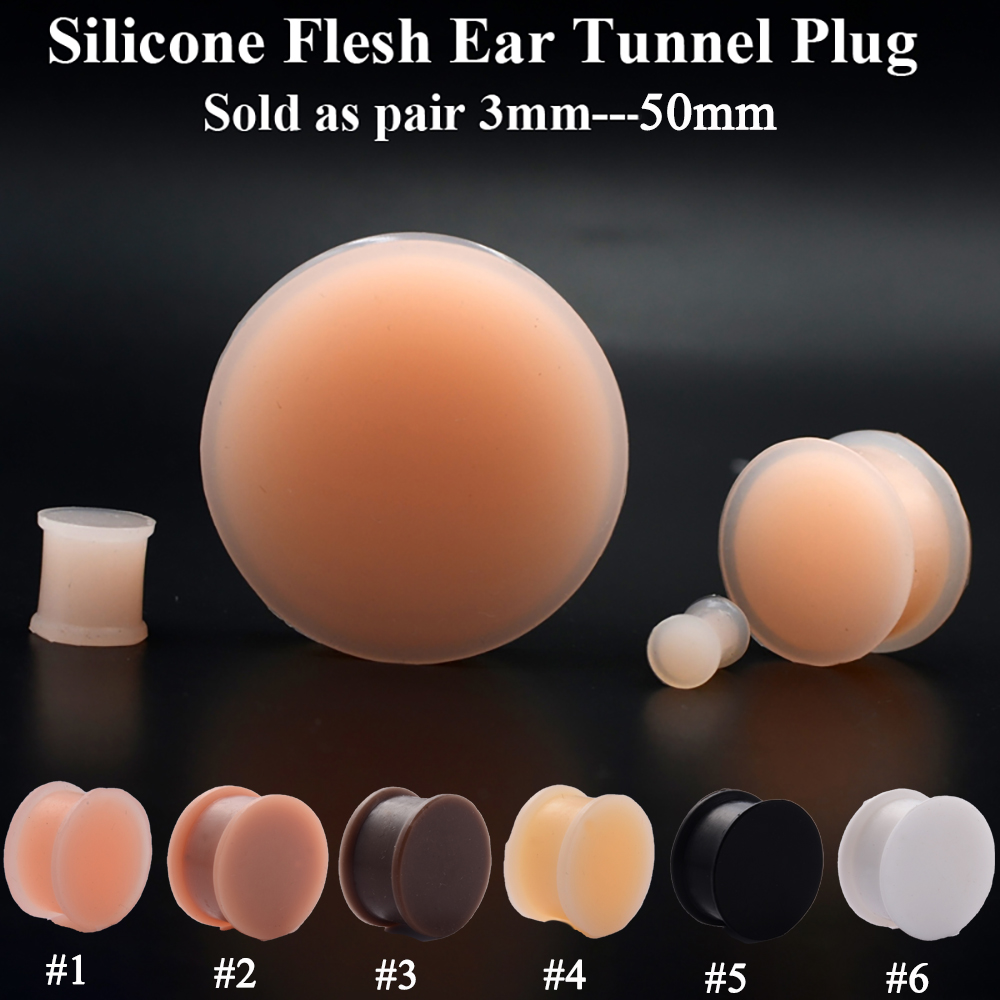 1 Pair Silicone Flexible Thick - Body Jewelry Ear Gauges ulasan dan harga