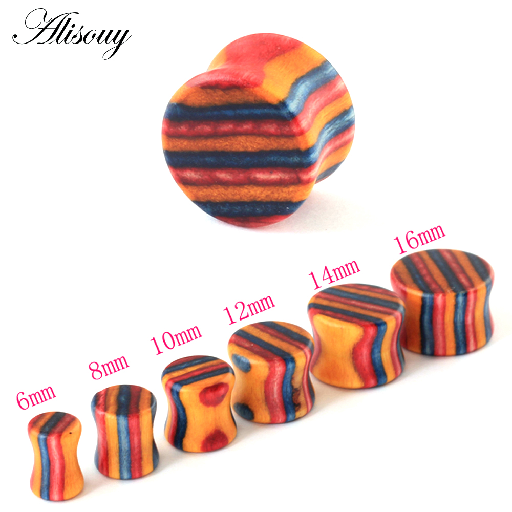 1PC Fashion Ear Plugs Wood Fle - Body Jewelry Ear Gauges ulasan dan harga