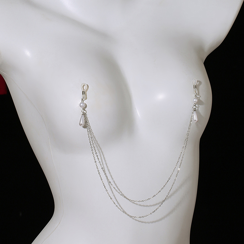 Sexy Metal Pearl Tassel Chest  - Body Jewelry Charms ulasan dan harga