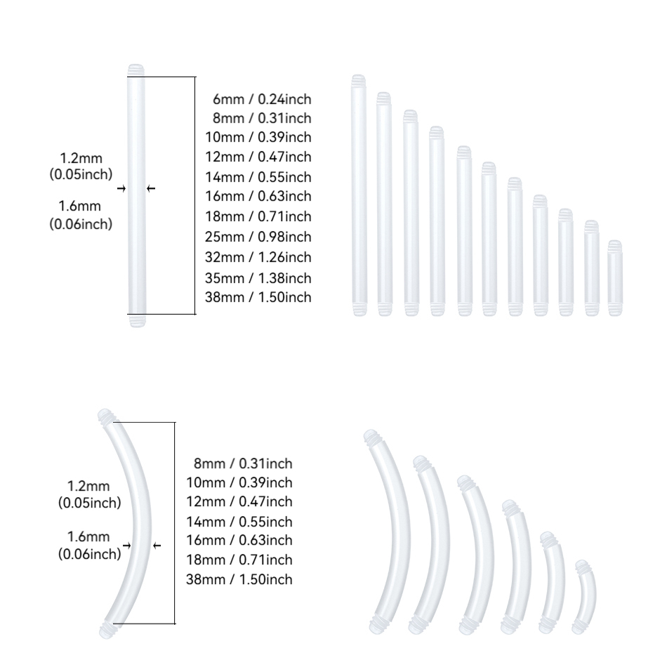 50Pcs/lot 14G Straight Bar Par - Nipple Bar Curved ulasan dan harga