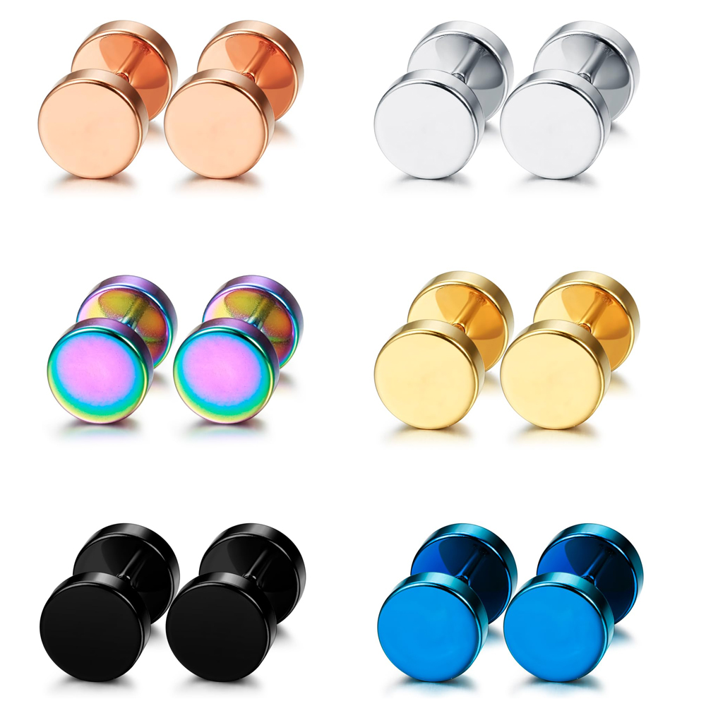 1 Pair/6 Pairs Stainless Steel - Body Jewelry Ear Gauges ulasan dan harga
