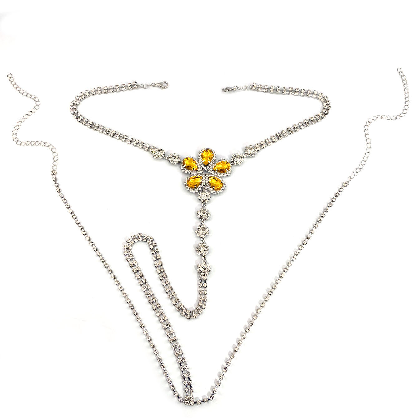 1pc Flower Shaped Sexy Rhinest - Body Jewelry Chains ulasan dan harga