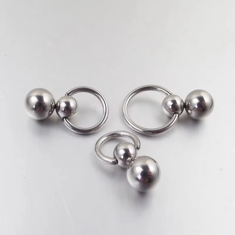 1Pcs Stainless Steel Double Ba - Nipple Bar Curved ulasan dan harga
