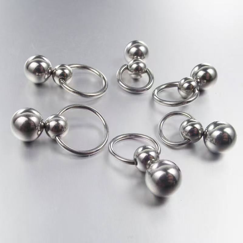 1Pcs Stainless Steel Double Ba - Nipple Bar Curved ulasan dan harga