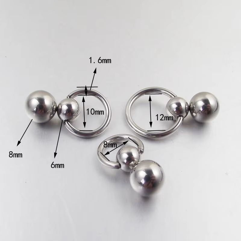1Pcs Stainless Steel Double Ba - Nipple Bar Curved ulasan dan harga