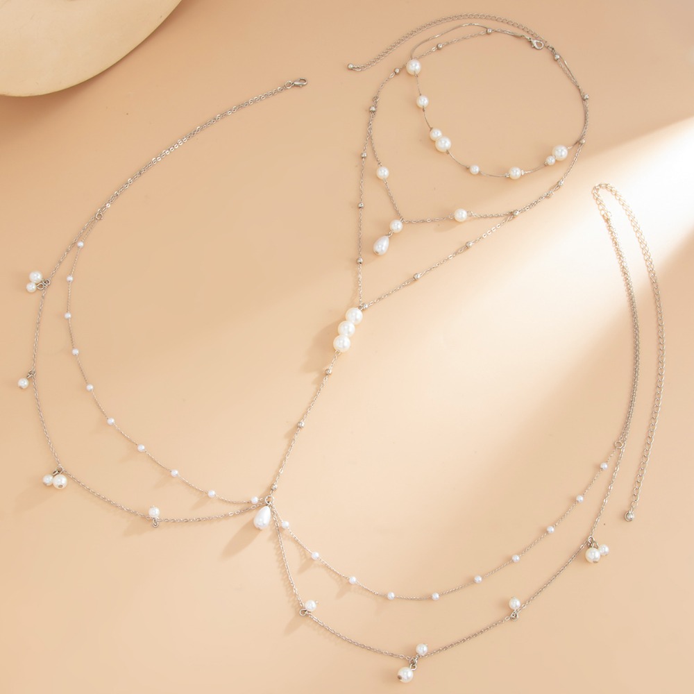 Multi Layer Imitation Pearl Ne - Body Jewelry Sale ulasan dan harga
